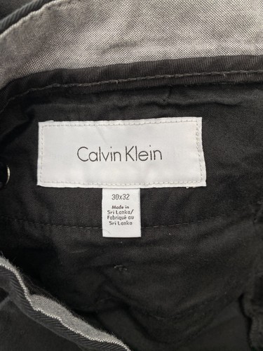 Calvin Klein Mens W30 L32 Body Fit Chino Pants Black Twill Mid Rise Zip Fly - Picture 3 of 18