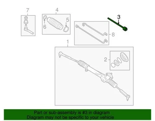 Kit de varilla de amarre interior de acoplamiento de dirección base Pontiac G6 genuino GM 2006-2012 20995477 Foto 2 de 2