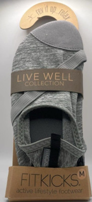 Fitkicks Active Lifestyle Footwear~ M (7-8) ~ GRAY ~ FAST SHIPPING ~ NEW