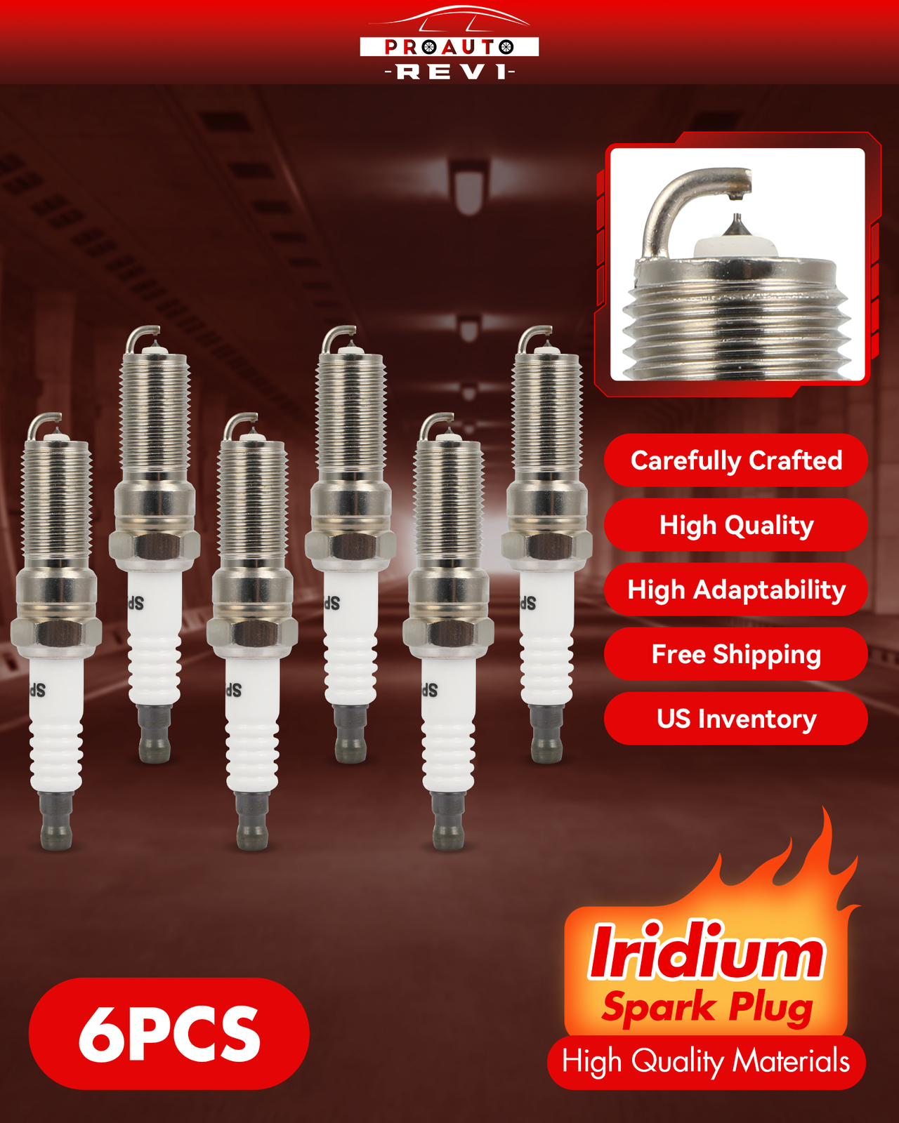 Set of 6 Iridium Spark Plugs For 2013-2019 Ford Police Interceptor Sedan 3.5L V6