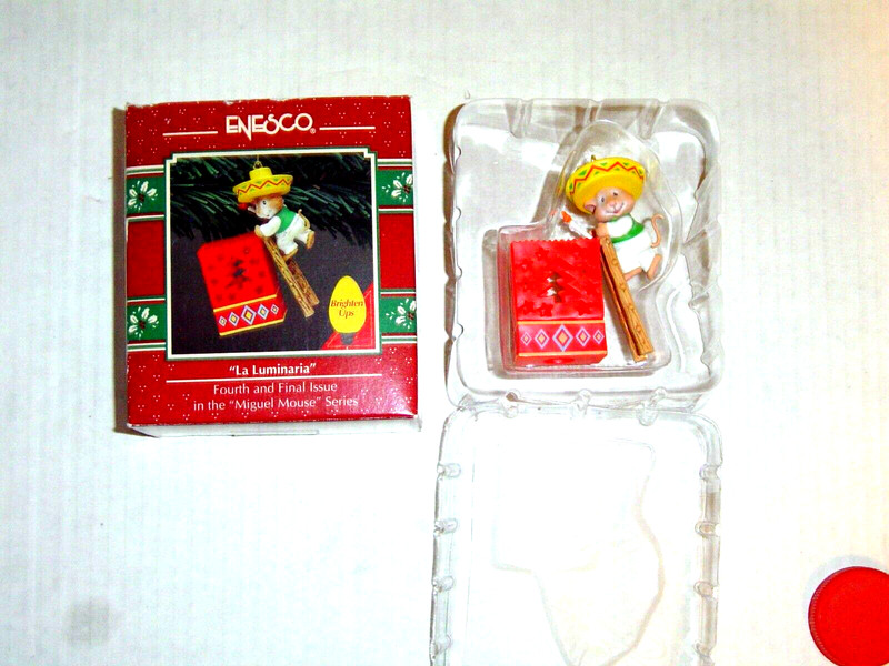 ENESCO ORNAMENT LA LUMINARIA Lights Up 4th Miguel Mouse MINT in BOX 2 AVAILABLE