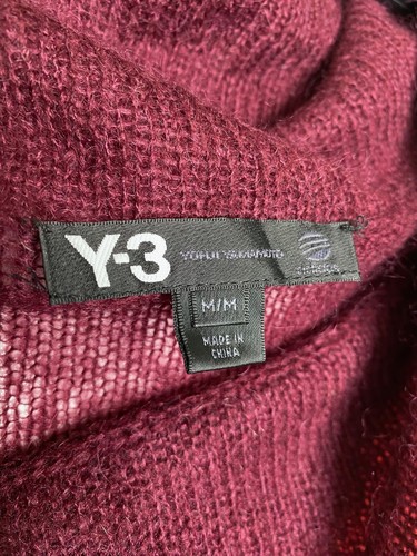 Y-3 Yohji Yamamoto Adidas Stripe Asymmetric Button-Up Knit Long Duster Cardigan - Picture 7 of 11