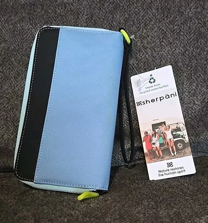 Sherpani Maui Azul Tulum Cartera Nylon Cremallera Muñequera Cartera con Tarjetero Nuevo con Etiquetas Foto 2 de 4