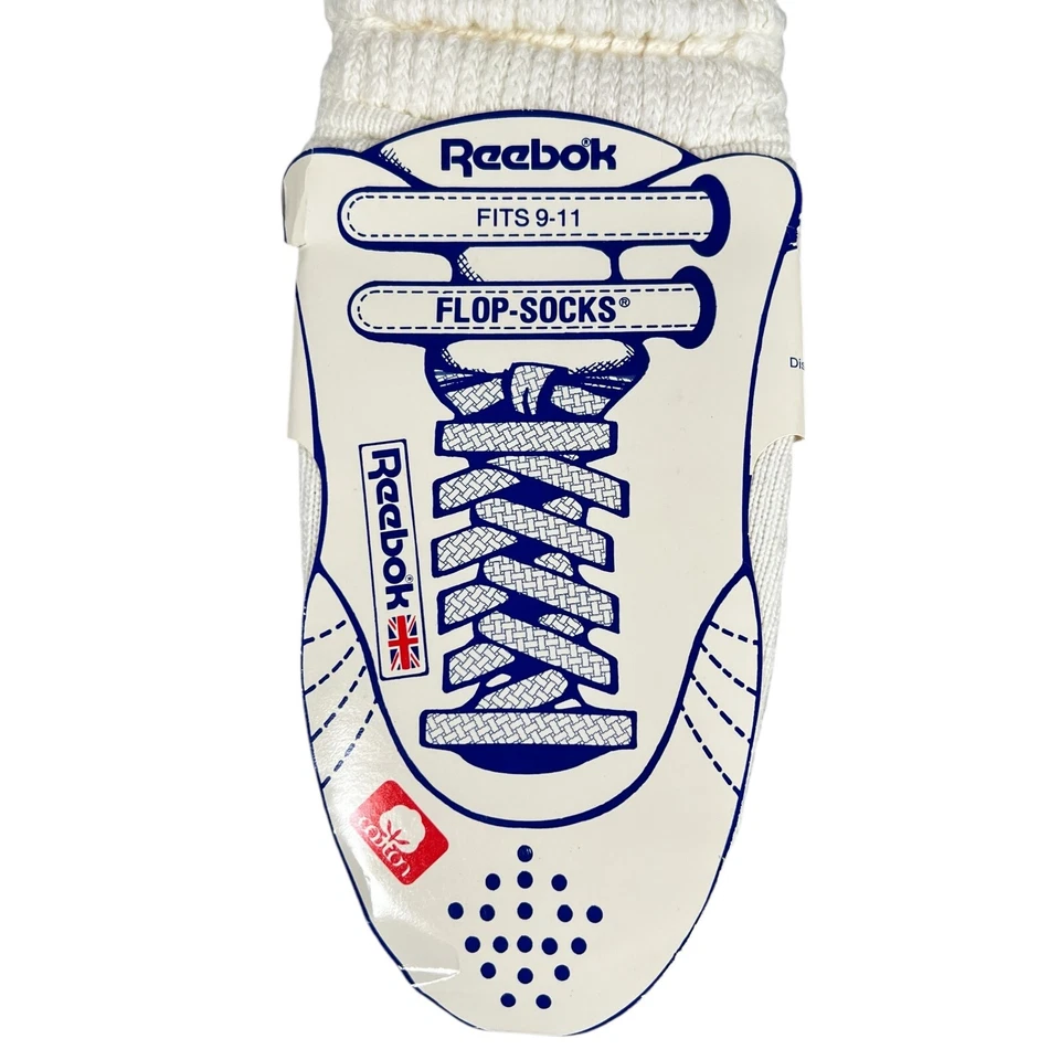 VTG 80’s Reebok International Ltd Slouch Scrunchie Aerobic Flop Sock Sz 9-11 - Image 2 of 4