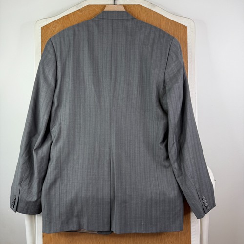 Perry Ellis Suit Mens 44L Gray Pinstripe 2 Button Performance Wool Pants 40x31 - Picture 13 of 21