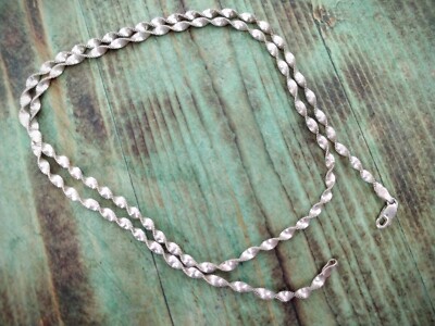 925 Sterling by IBB Italy Swirl Herringbone 24 Inches Necklace~ Classy & Elegant