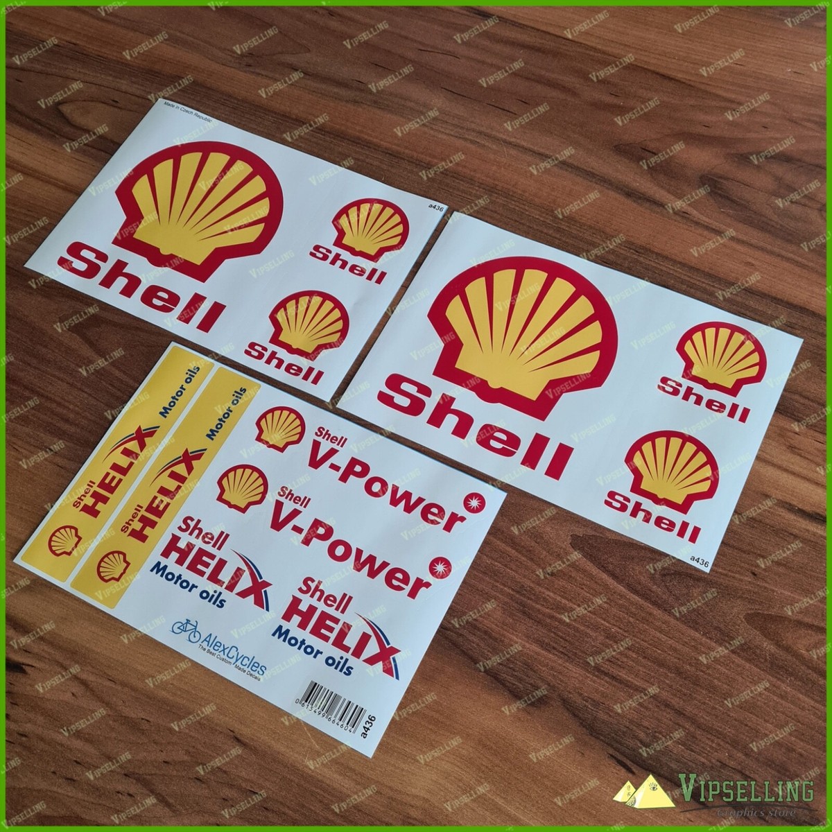 Adesivi Replica Shell V Power Sticker Vintage Decal Auto Moto