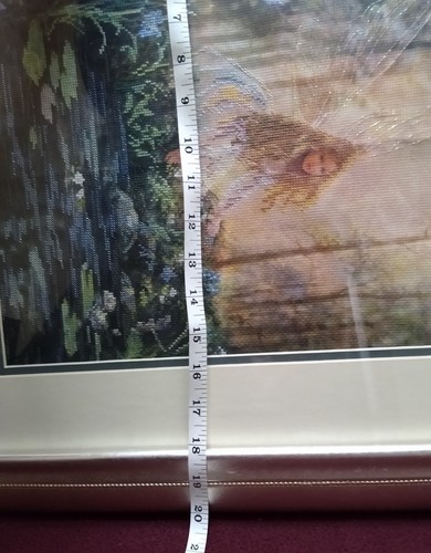 Candamar The Wishing Pool Fairy Embellish Finished Cross Stitch Art~Framed 20x24 - Picture 11 of 13