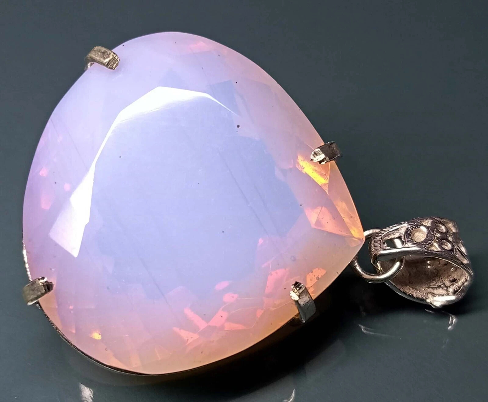 Pear Cut 125-126 Ct Pendant Pink Opal Natural Gemstone Locket Certified PD063