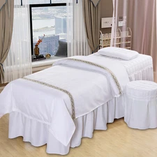 1 Set Beauty Massage Bed Full Cover Table Sheet SPA Cover Skirt Bedspread  NEW