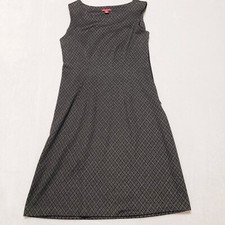 Merona Black Cap Sleeve Flare Little Black Dress XS Criss-Cross Pattern