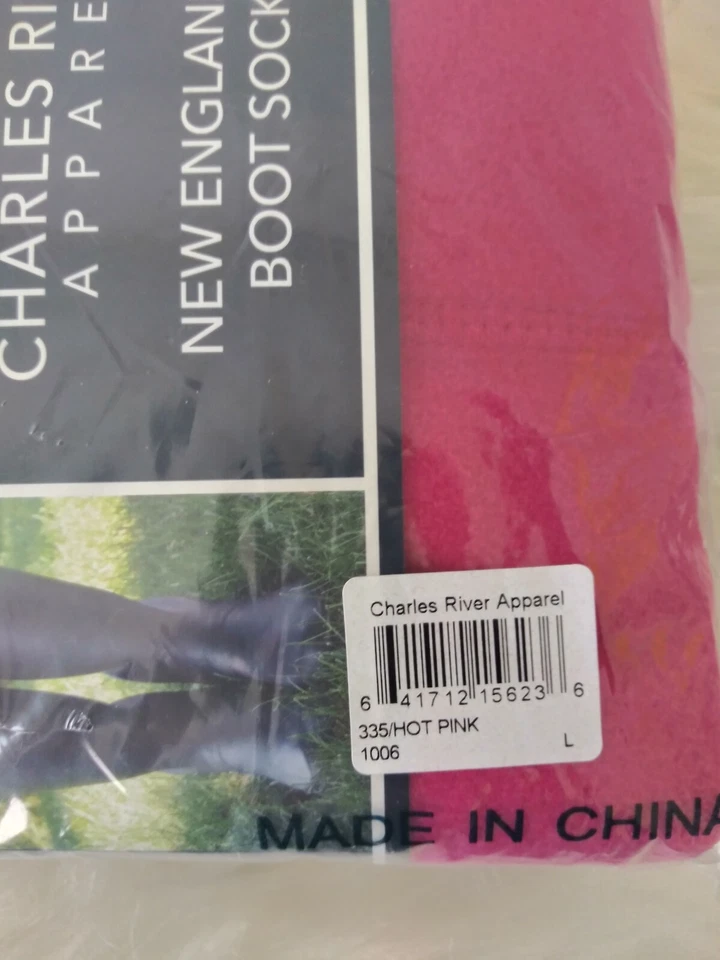 Charles River Apparel Women's Large New Englander Boot Socks Fleece Hot Pink - Image 3 of 4