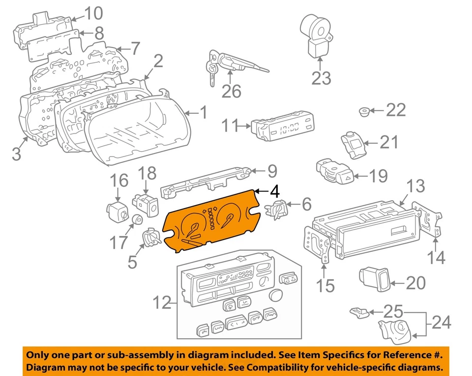 Medidor de velocímetro usado se adapta a: 1998 Lexus ES300 velocímetro-tacómetro placa frontal Foto 2 de 4