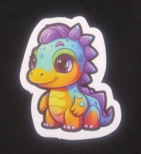 Smiling Happy Cute Baby Dinosaur Sticker 2.58" x 2.18" C 