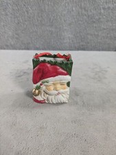 Christmas Hand Painted Santa Ceramic Bag Ornament 3 Tall