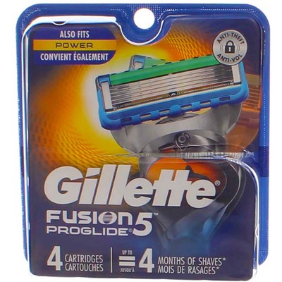 4 Pack Gillette Fusion5 ProGlide Razor Blade Cartridges, 4 Ct