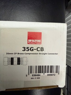 Mcalpine Chrom Kupplung gerade Verbinder Kompression 35mm - Ablauf 35G-CB