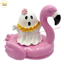 Here Lies Summer Ghost Flamingo Pool Float Halloween SUMMERWEEN Spooky Decor