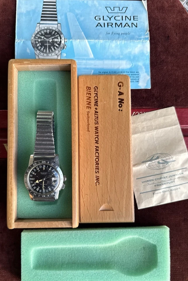 Reloj Hombre Glycine Airman Vintage Años 60 con Caja y Papeles Foto 2 de 4