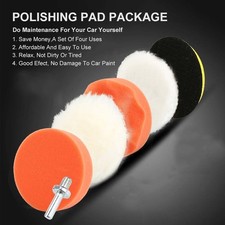Buffer Polisher Kit Drill-Attachment 3/4IN Buffing Pad Polishing Mop Car Wheel