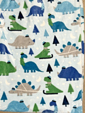 2020 Aspen Toddler Fleece Blanket - Dinosaurs Trees Blue Green 50x60