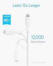 ANKER USB C TO LIGHTNING CABLE 6FT MFI CERTIFIED POWERLINE II FOR - WHITE