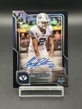 Chase Roberts 2025 Bowman U Football #BCA-CR Black Refractor /10 Auto BYU