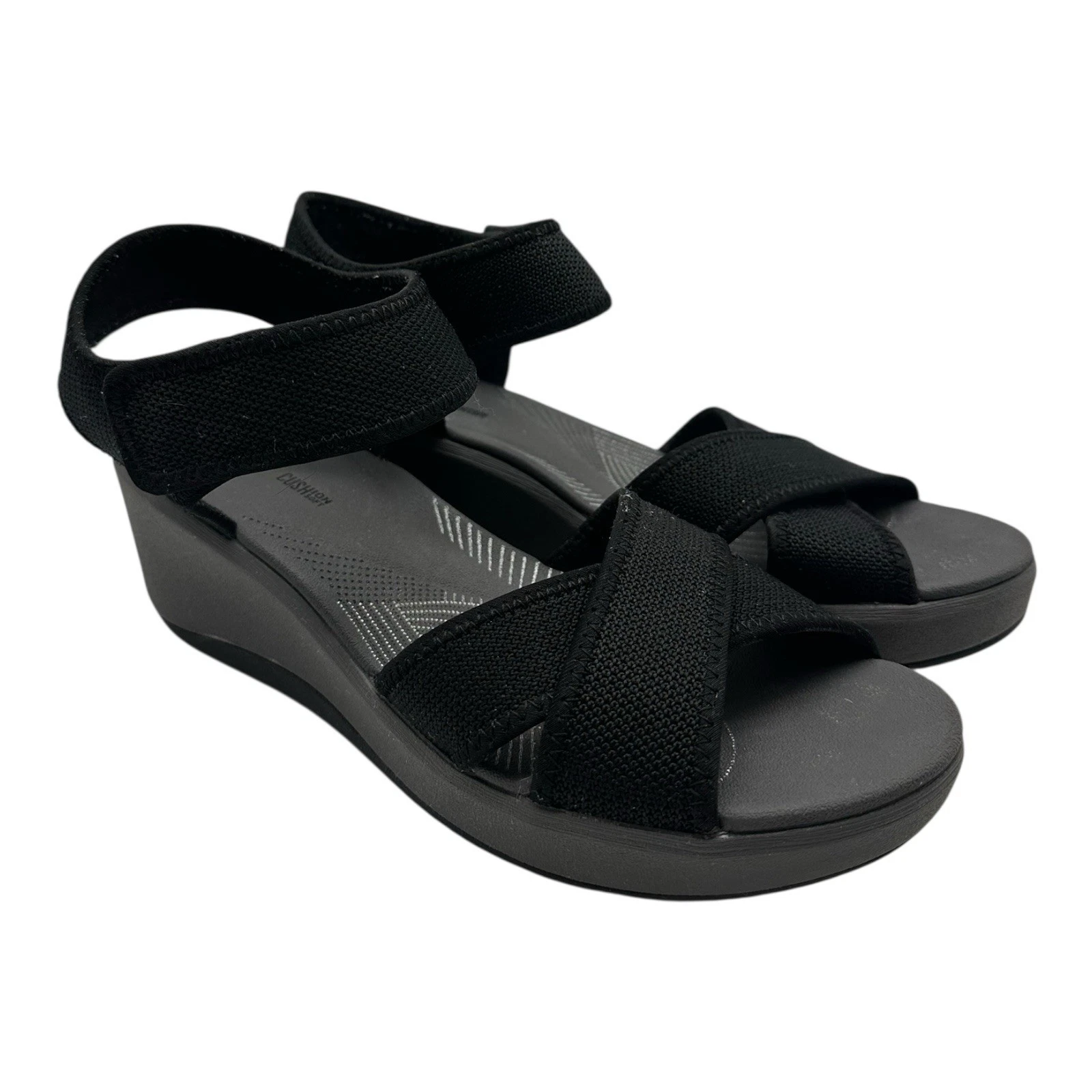 Sandali Clarks Cloudsteppers Step Cali Skye zeppa donna taglia 9 M nero grigio