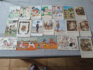 lot de 19 cartes postales illustrateurs bonniol bouret hansi etc