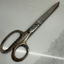 Vintage 8" Royal Brand Scissors Solid Steel Ornate Scrolling Handle - Italy