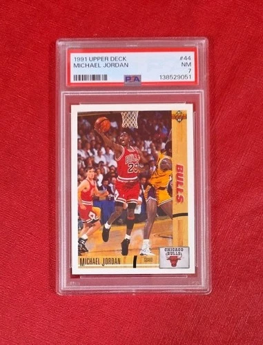 1991 Upper Deck #44 Michael Jordan Chicago Bulls NBA Card PSA 7