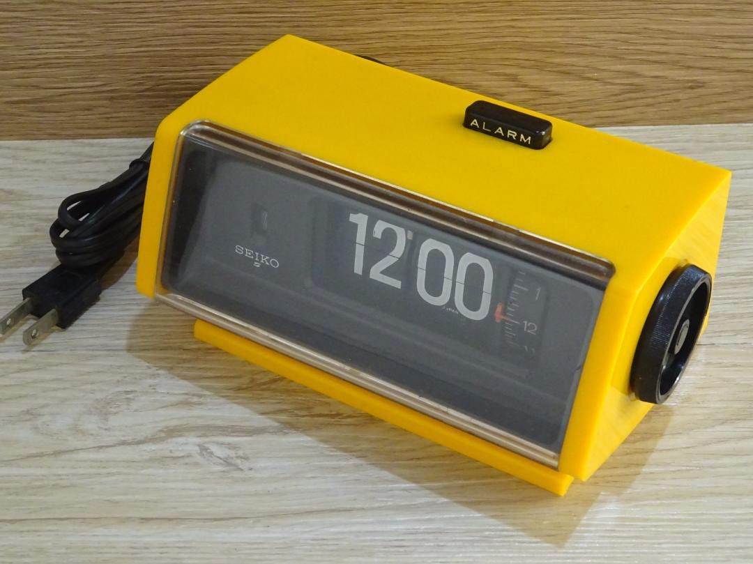 SEIKO Flip Clock Digital Clock DP680 Yellow Showa Retro
