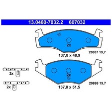 Satz Bremsbeläge Bremsklötze vorne für VW Jetta 1 16 2 19E Passat B1 32 | 868
