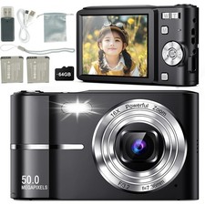 50MP Digitalkamera HD 1080P Fotokamera Kompakt 16X Digitalzoom mit 64GB Karte