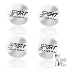 4PCS Car Wheel Hub Center Caps Stickers, Waterproof 56mm Sport/Silver