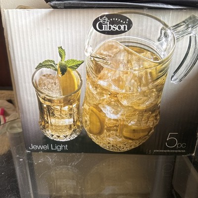 Everyday Gibson Jewelite 5 Pc. Pitcher & Tumblers Set - NEW - OPENED BOX