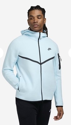 Nike Air Tech Fleece Windrunner Glacier Blue Full Zip Hoodie HV0949-474 Size XXL
