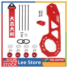 Universal Aluminum Racing Tow Hook Front Rear Bumper Trailer Ring Red