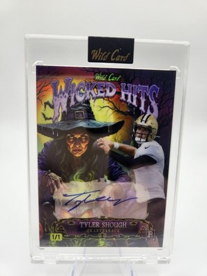 Tyler Shough 2025 Wild Card 1/1 Haunted Wicked Hits RC Auto New Orleans Saints