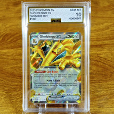 Pokemon Paradox Rift Gholdengo EX 139/182 AGS Gem-MT 10 Holo Double Rare 2023