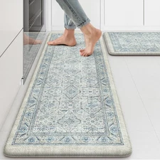 KIMODE Anti Fatigue Kitchen Mats for Floor, Boho Vintage Kitchen Rugs Sets of...