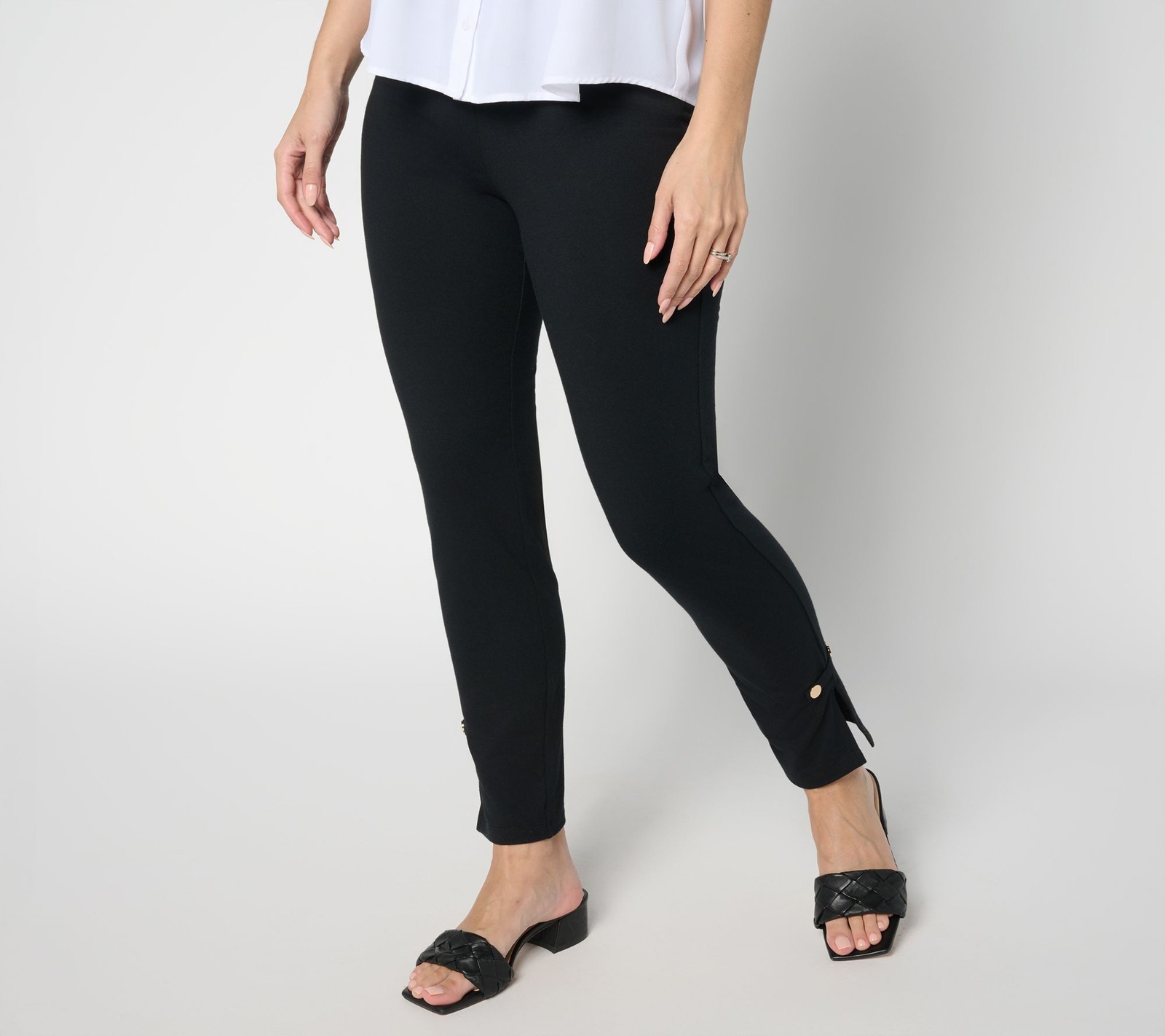 Women Control Women's Petite Pants 1XP Slim Leg Ankle Black A693364