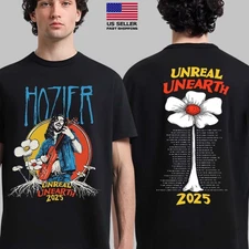 Hozier Unreal Unearth 2025 Tour Black Flower Concert Fan Gifts T-Shirt All Size