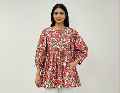 Women s Super Soft Cotton Top Comfy Daily Wear Festival Travel Blouse