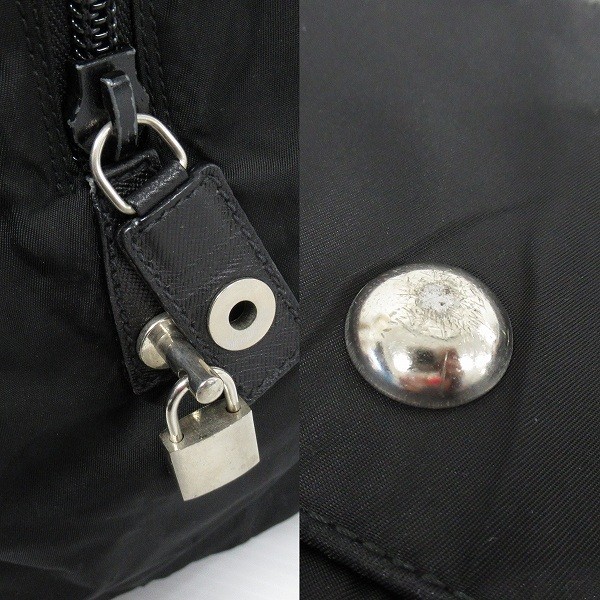 anb PRADA Boston Bag Travel Bag Black Nylon Leather Simple Made in Italy 837219 thumbnail 8