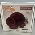 Fiesta 831 102 Retired Cinnabar 4 Pieces Dinner and Salad Plate, Soup Bowl, Mug