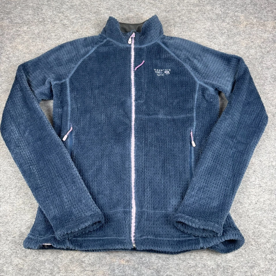 Chaqueta polar Mountain Hardwear cremallera completa bolsillos Polartec azul para mujer grande L Foto 2 de 4