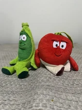 Goodness Gang Plush Peter Pea Pod Red Radish Vegetable Green Soft Toy Bundle