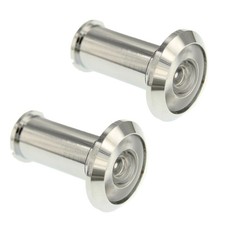2-PCS 180-degree Door Peephole Viewer for 1-1/2" to 2-1/4" Doors, Bright Chro...