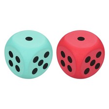 2Pcs Foam Dice, 8cm/3.15inch Six-Sided Dice Stress Ball Green, Red 
